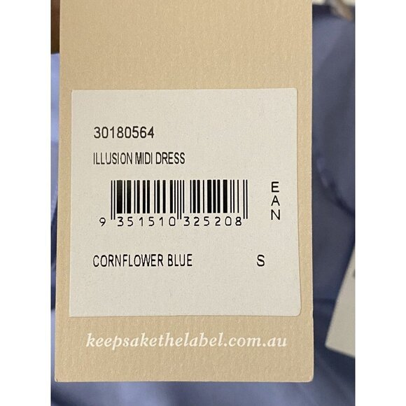 Keepsake The Label Woman’s Illusion Midi Gown in‎ Cornflower Blue SZ S - Picture 9 of 10
